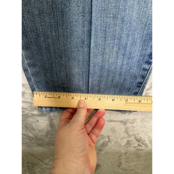 Eddie Bauer Jeans Womens 18T 18 Tall Medium Blue Distressed Straight Button Fly - Picture 14 of 14